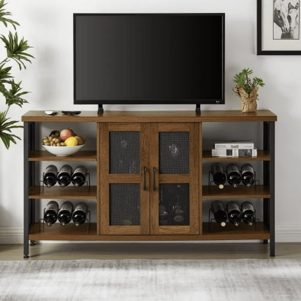 TV stand with built in wine racks